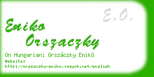 eniko orszaczky business card