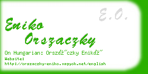 eniko orszaczky business card